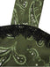 Abito a ruota in pizzo paisley patchwork verde anni '50
