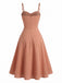 Abito Svasato Spalline Sottili in Cotone Jacquard Anni '50 4