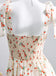Abito Beige Floreale con Spalline da Annodare Scollo a Cuore Anni '50 6