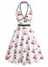 [Prevendita] Abito scollo a V ciliegie bianco anni '50