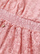 Abito Tinta Unita in Pizzo Patchwork Manica a Pipistrello Scollo a V Anni '70 7