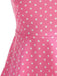Abito a Ruota Anni '50 a Pois con Scollo All'americana