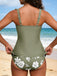 Set Tankini Floreale Arricciato con Bretelle a Volant Anni '50 9