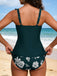 Set Tankini Floreale Arricciato con Bretelle a Volant Anni '50 6