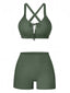 Set Bikini Anni '50 con Schiena Morbida Incrocio Davanti e Arricciato