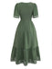Abito con Scollo Quadrato Ricamo Jacquard Smock Anni '40 3