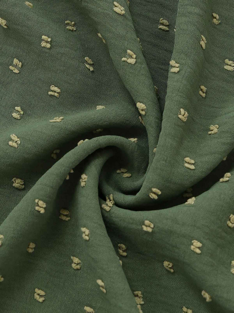 Abito con Scollo Quadrato Ricamo Jacquard Smock Anni '40 7