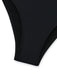 Black 1950s Solid Deep V Tummy Control One-Piece Swimsuit - vintage swimsuit, pin-up style, classic black