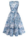 Blue floral dress on a white background
