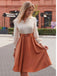 Abito color block con maniche lunghe cachi anni '50