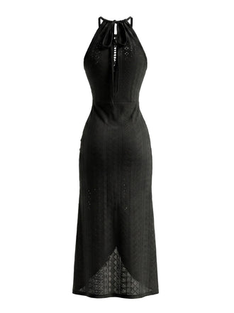 Abito Halter Ritagliato in Crochet Anni '60