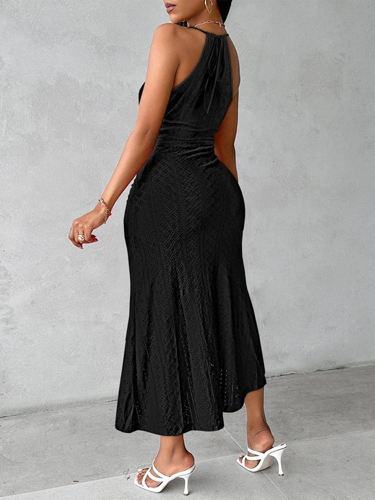 Abito Halter Ritagliato in Crochet Anni '60