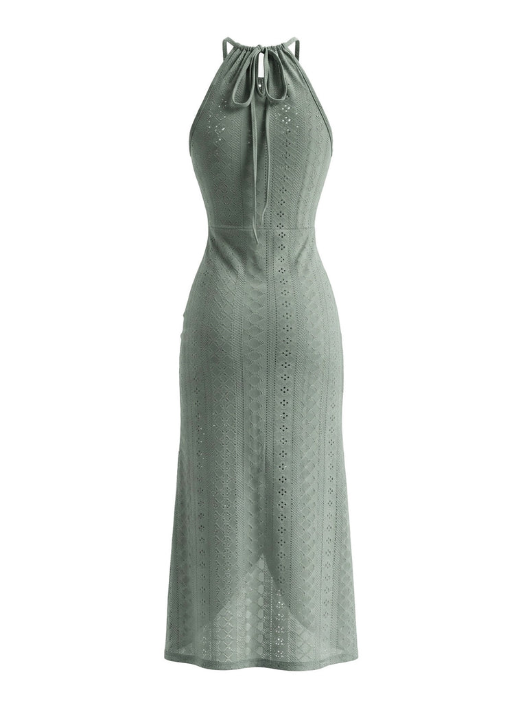 Abito Halter Ritagliato in Crochet Anni '60