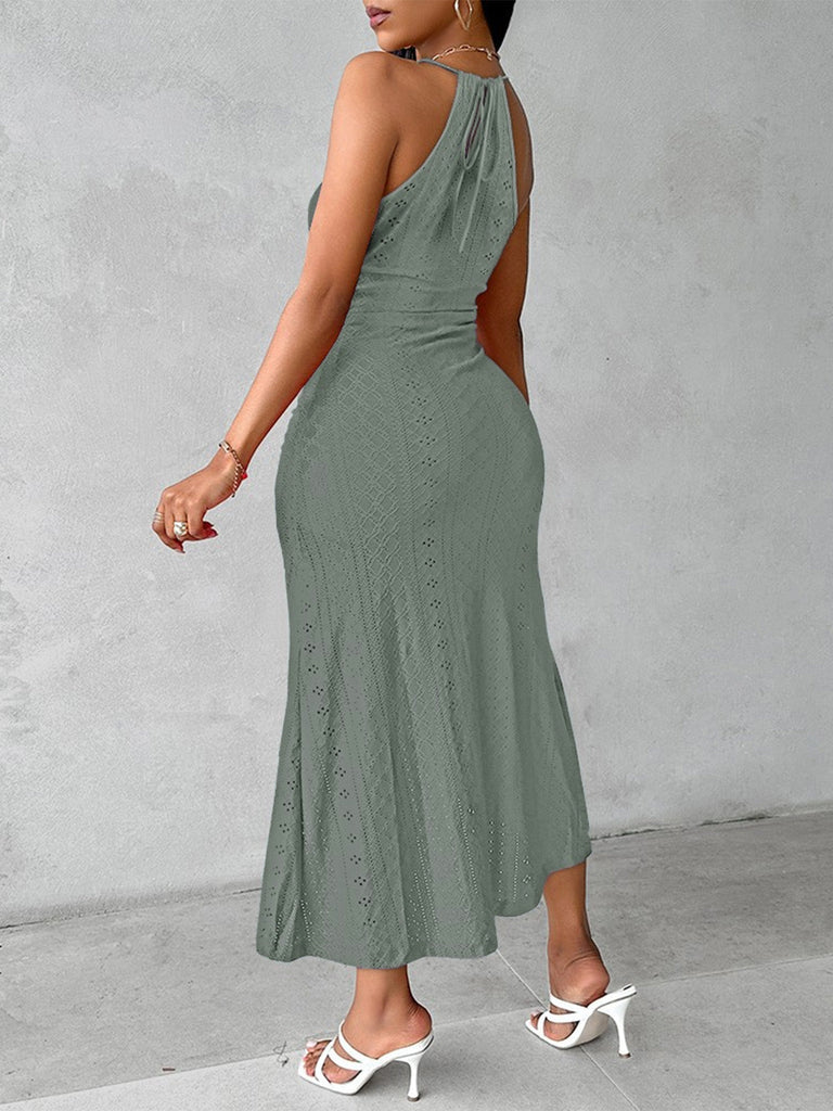 Abito Halter Ritagliato in Crochet Anni '60