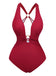 1960s Ruched Drawstring One Piece Swimsuit - vintage swimsuit, pin-up style