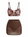 Set Tankini Floreale con Fibbia a U in Metallo a Vita Alta Anni '60 7