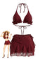 Set Bikini con Volant e Copricostume Floreale in Pizzo Anni '60