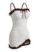 2PCS White 1960s Ruffle Tie Front Textured Bodycon Swimsuit - vintage swimsuit, pin-up style, elegant red
