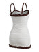 2PCS White 1960s Ruffle Tie Front Textured Bodycon Swimsuit - vintage swimsuit, pin-up style, elegant red