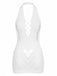 1960s Halter Fishnet Cutout Bodycon Mini Swimsuit Cover-Up - vintage swimsuit, pin-up style