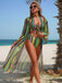Set Bikini Allacciato a Righe Verticali con Copricostume Anni '60