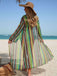 Set Bikini Allacciato a Righe Verticali con Copricostume Anni '60