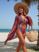 Set Bikini Allacciato a Righe Verticali con Copricostume Anni '60