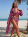 Set Bikini Allacciato a Righe Verticali con Copricostume Anni '60