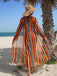Set Bikini Allacciato a Righe Verticali con Copricostume Anni '60