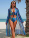 Set Bikini Allacciato a Righe Verticali con Copricostume Anni '60