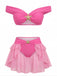 Set Bikini Anni '70 Petrolio Jasmine a Spalle Scoperte con Volant