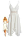 Abito in Pizzo con Texture Scollo a V e Spalline Sottili Anni '70