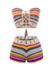 1970s Rainbow Striped Crochet Bandeau Bikini Set - vintage fashion, retro style
