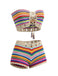 1970s Rainbow Striped Crochet Bandeau Bikini Set - vintage fashion, retro style