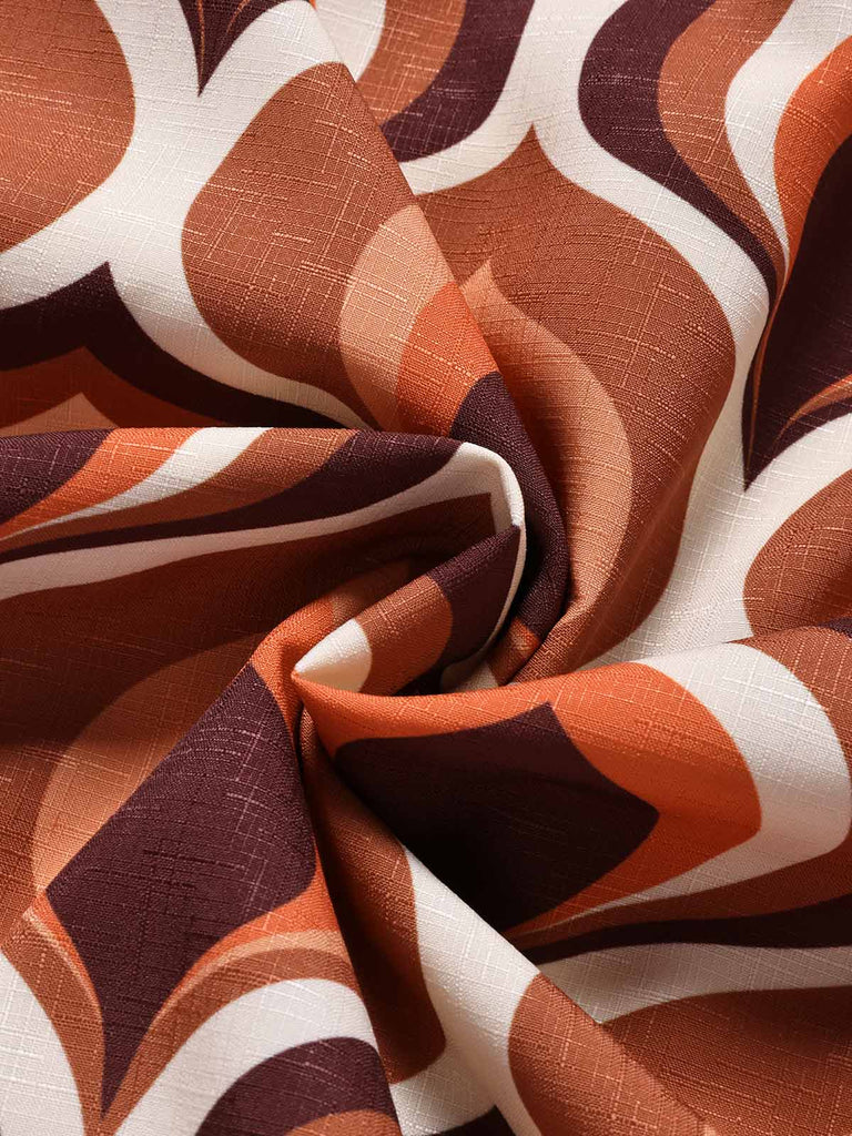 [Prevendita] Abito Maxi Halter Scollo a V Profondo Ritagliato Stampa Astratta Anni '70