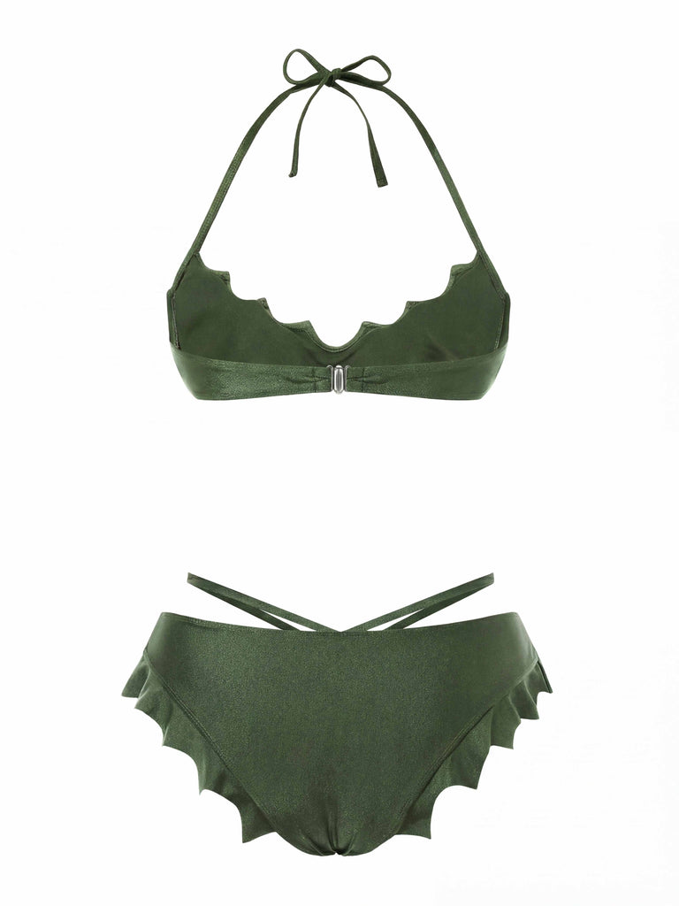 Set bikini gotico con ali di pipistrello nero anni '80