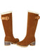 Stivali alti fino al ginocchio con fibbia in pelle scamosciata