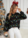 Maglione lavorato a maglia con luci di Natale nero anni '60