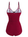 Costumi intero con lacci spalline sottili bordeaux anni '60