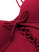Costumi intero con lacci spalline sottili bordeaux anni '60