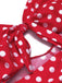 Costumi intero a pois con spalline rosso anni '40