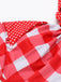 Set Bikini plaid scollo all'americana rosso anni '50