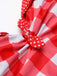 Set Bikini plaid scollo all'americana rosso anni '50