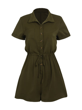 Tuta corta con lacci bottoni verde militare anni '50