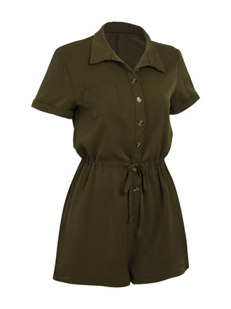 Tuta corta con lacci bottoni verde militare anni '50