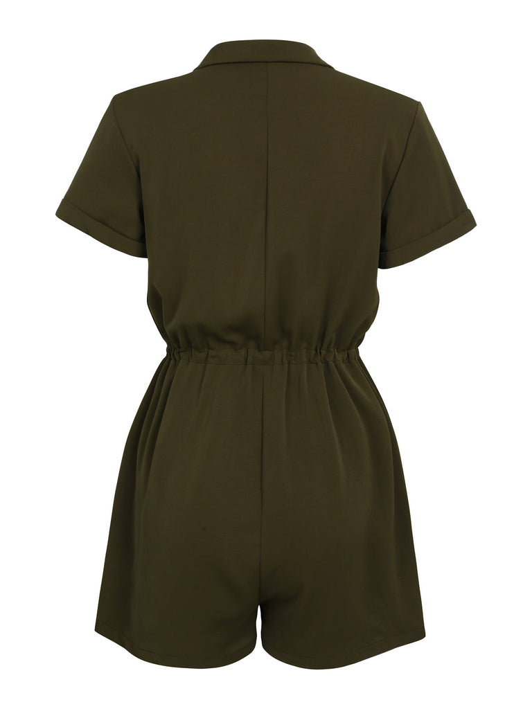 Tuta corta con lacci bottoni verde militare anni '50