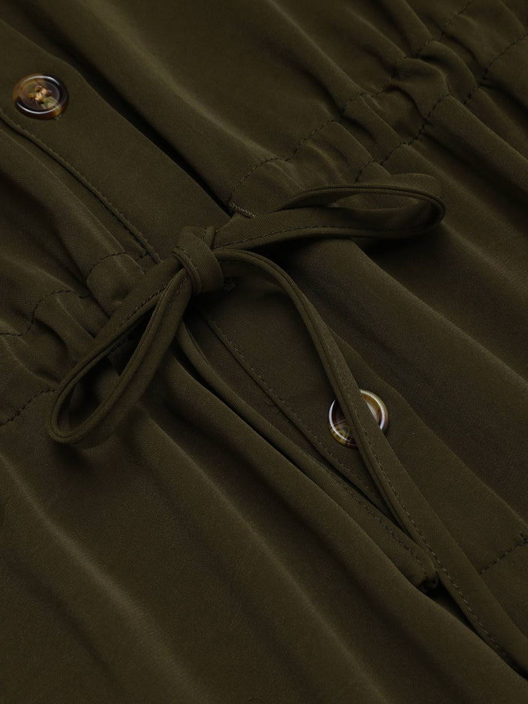 Tuta corta con lacci bottoni verde militare anni '50