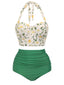 Bikini scollo all'americana lacci floreale anni '50