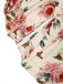 Abito a rose con maniche lunghe scollo a V anni '40