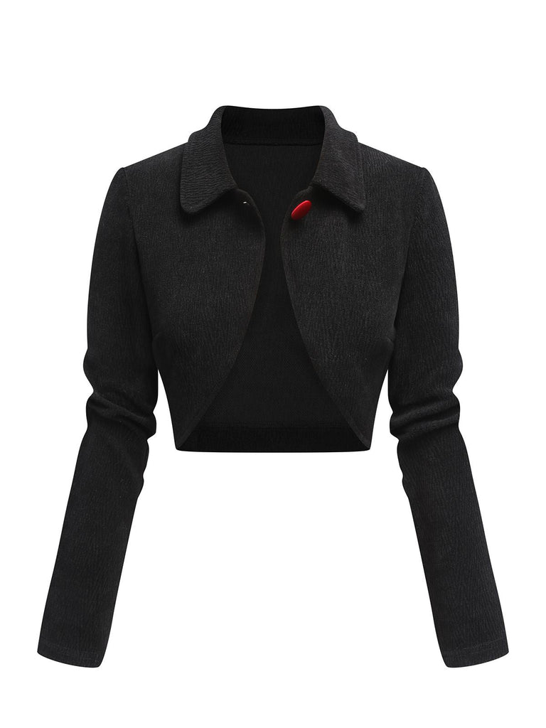 Giacca corta in maglia testurizzata nero anni '50